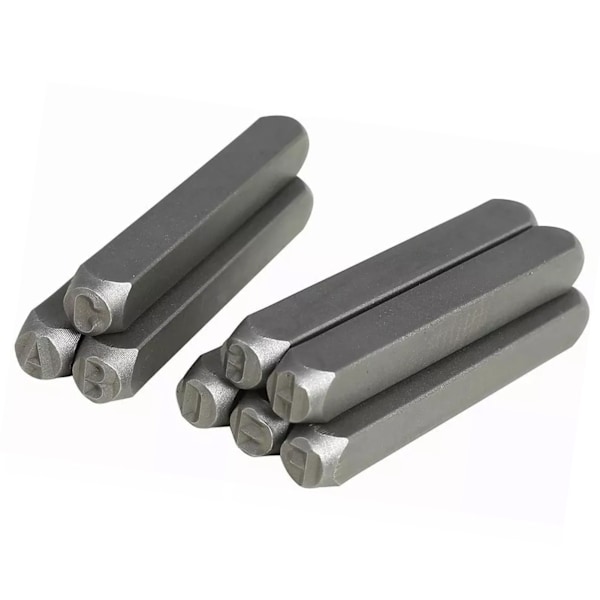 37 stk Stempelsett i stål 26 Bokstaver 9 Tall 1 Symbol 1 Hjerteform Bærbar Lær Metall Stempel Punch 0.1