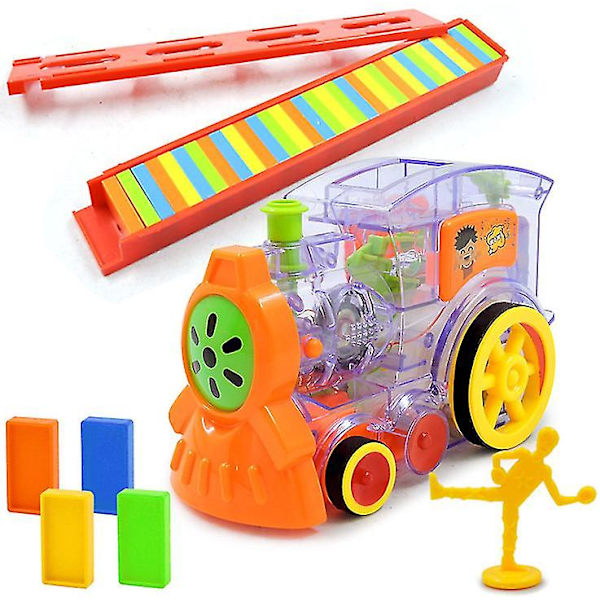 Puzzle Domino Bil Barn Tog Leketøysett Domino Byggekloss Sett transparent