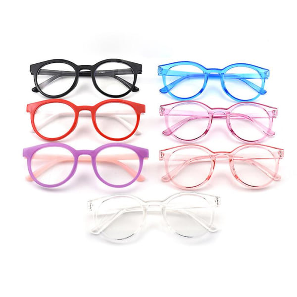 Anti-strålningsglasögon för barn Anti-blått ljus rund ram barnglasögon Pink