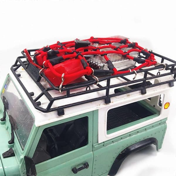 2 stk. RC-biltilbehør Elastisk bagagenet til 1/12 MN D90 D99 MN99S, rød og sort Red & black