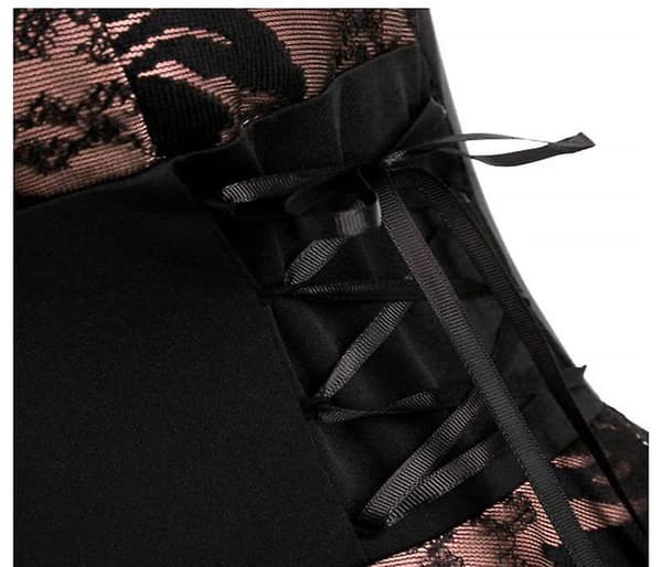 [LCS]Kvinnor Slim Strap Fishtail Spetsklänning Med Midjeband PINK M