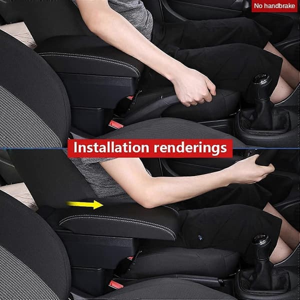 Bil armleneboks midtkonsoll for Renault Captur Kaptur 2013-2017, armlene forlengerstøtte, albue oppbevaringsboks