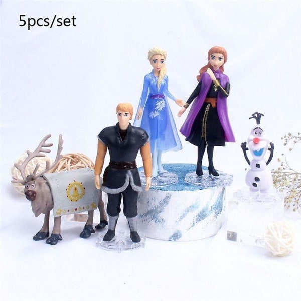 5 st Anna Elsa Frozen 2 Mini Action Figurleksak