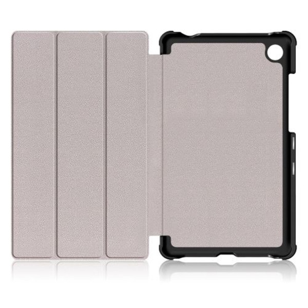 Musta PU-kotelo kolmiosaisella jalustalla, yhteensopiva Lenovo Tab M7 TB-7305 -laitteesi kanssa