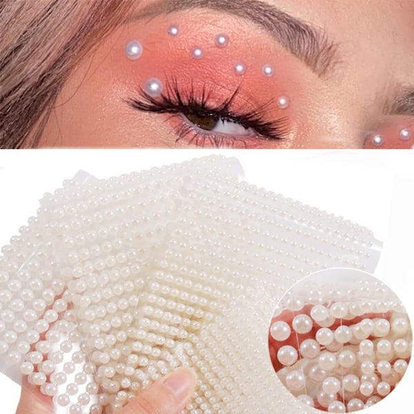 Pärlsmink rhinestone-sticker är applicerbar på ögon, ansikte och