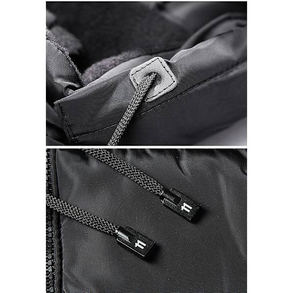 Polstret vest for menn, ermeløs jakke med avtakbar hette, vest Black XXL