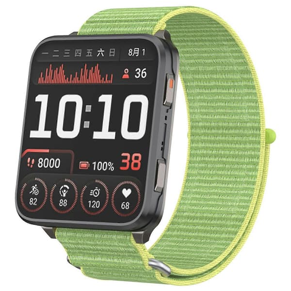 Til Garmin Venu X1 Håndledsrem Magic Tape Nylon Loop Urrem med Metalring Multicolor Light Yellow