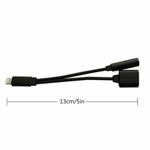 Kompatibel med Iphone Xs Max Xr 7 8 + 2-i-1 3,5 mm Ljud Hörlurs Aux Adapter Laddarkabel
