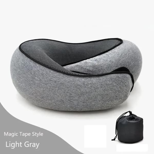 [LCS] Travel Pillow Neck Support Memory Foam U-shaped Pillow Snail Style Portable Adjustable Soft Lunch Break Sleeping Pillows
