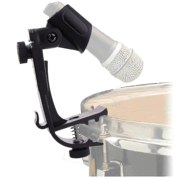 Anti-shake justerbar höjd Clip-on Trummonterad mikrofon Clip Stand