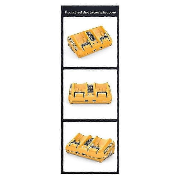 Dobbel batterilader kompatibel med DeWalt 12V 20V litiumionbatterier, DCB102 EU-plugg hurtiglading med USB-port Uk plug