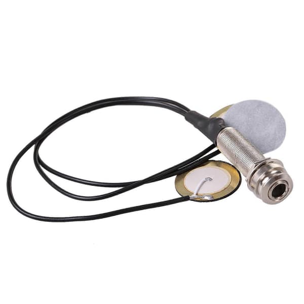 4X Piezo kontaktmikrofon 3 transduser-pickuper med endepinnejack for Kalimba black