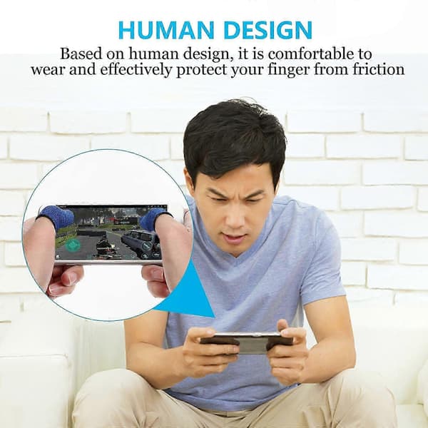 12-pak Touchscreen Fingerærmer til Gaming, Bløde Silikone Fingerhætter til Mobile Enheder 4.6x2.3cm