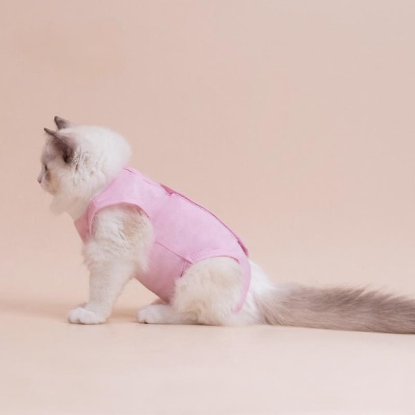 Katte steriliserings tøj sødt vind åndbart stræk bomuld fa Pink (solid color) L