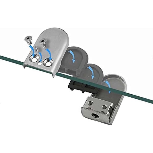 [LCS]8 rustfrit stål glasklemmeholder flad forbindelse glasklemme 6-8 mm