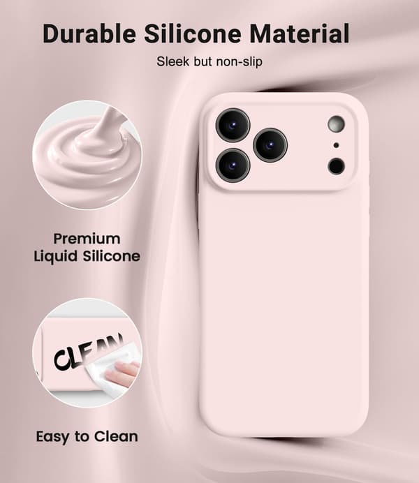 [LCS] Magnetisk silikondeksel til iPhone 17 Pro Max, kompatibel med MagSafe, støtsikker (rosa) iPhone 17 Pro Max iPhone 17 Pro Max Rose