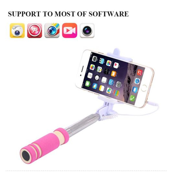 Mini Selfie Stick Kompatibel med IPHONE SE Smartphone med Kabel Jack Self