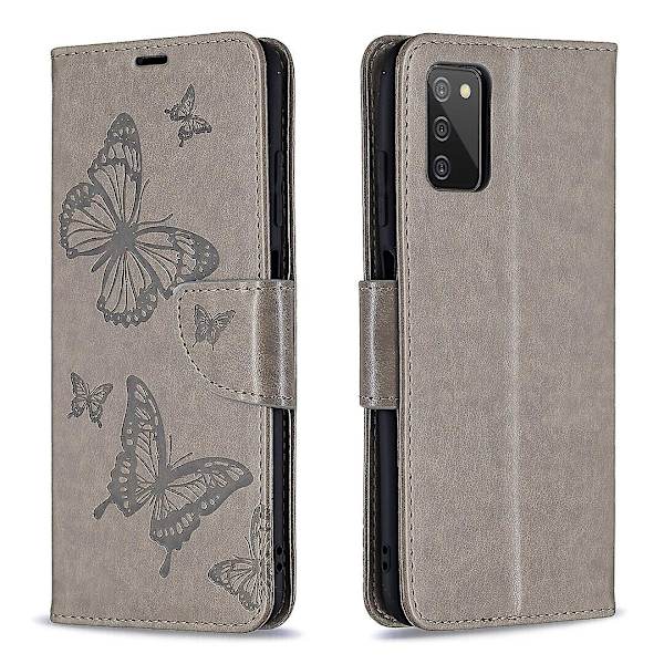 Flip Plånboksfodral För Samsung Galaxy A03s Präglat Fodral Fjäril