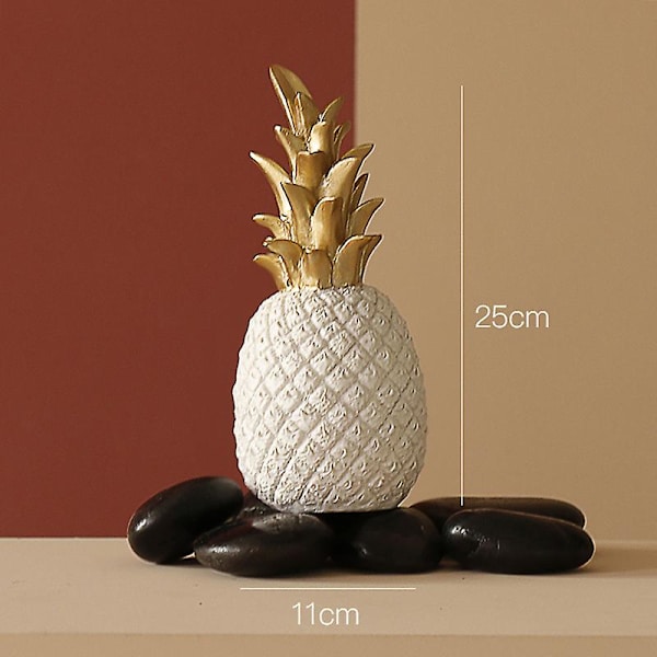 Nordisk Inss Stil Net Rød Gull Ananas Ornamenter Kreative Hjem Skrivebordsdekorasjon White L