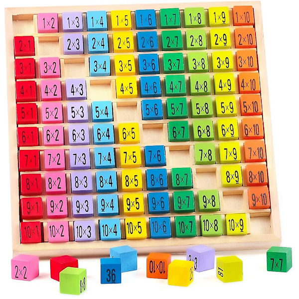 Træ Matematik Legetøj, Træ Multiplikationstabel, Matematik Spil, Træ Multiplikationstabel (a)
