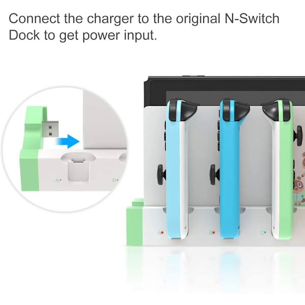 Switch Joy Con Handkontroll Laddningsstation Dockningsstation Hållare För