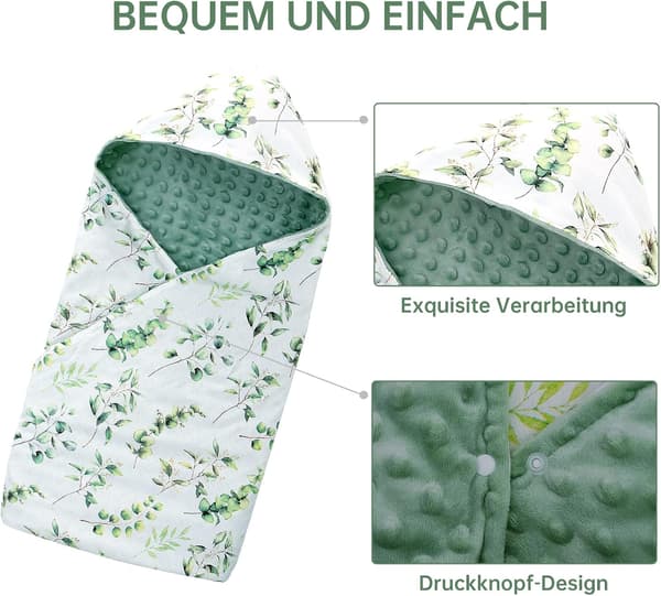 Babyteppe bilstol sovepose 90x90 cm mykt teppe