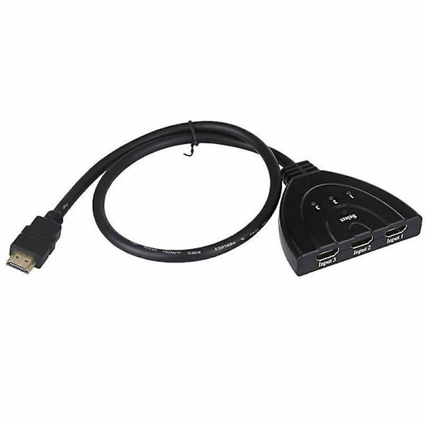 3 HDMI Port Switch Switcher Splitter Kabel Vælger Hub Box HDTV 1080p Xbox Ps4