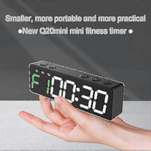[LCS] Gym Timer Interval Træningsur Stopur til Træning Nedtælling og Optælling Black