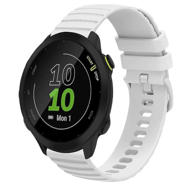 Til Garmin Forerunner 55 Silikone Erstatningsurrem Med Komfortabel Pasform White