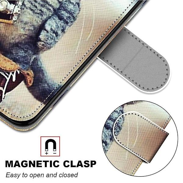 Fodral Kompatibelt med Oppo A16 4g/a53s 5g Målat Läderfodral Magnetisk Förslutning