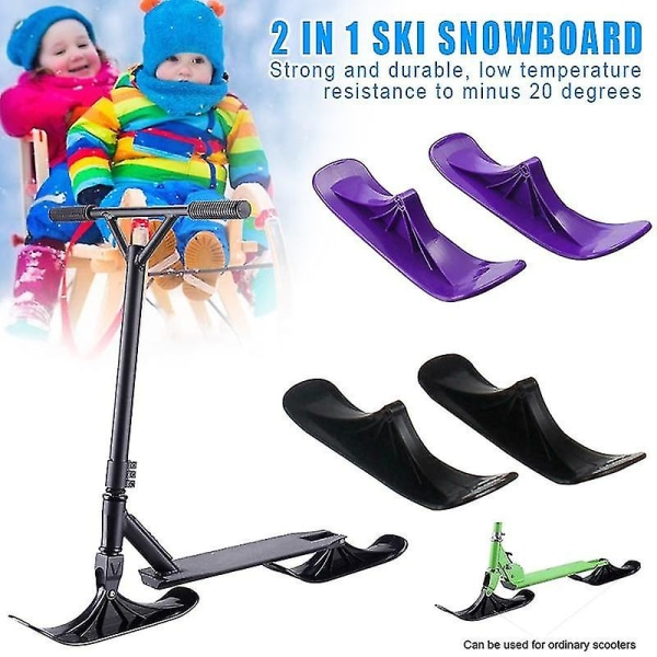 2-i-1 Ski Snowboard Slädtillbehör För Snöskoterrhjul