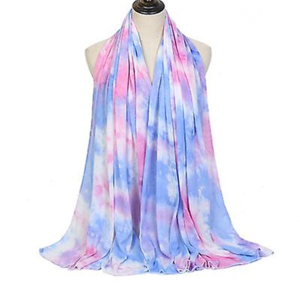 Lång scarf för damer med batiktryck i merceriserad bomull