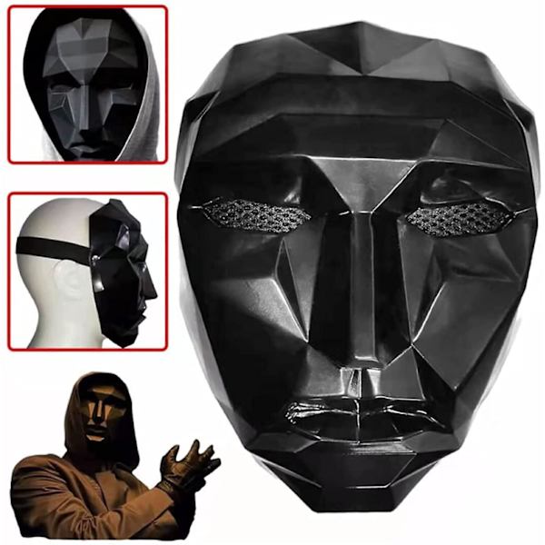 Tv Squid Game Sort Maske Cosplay Runde Seks Firkant Cirkel Trekant Hjelm Masker