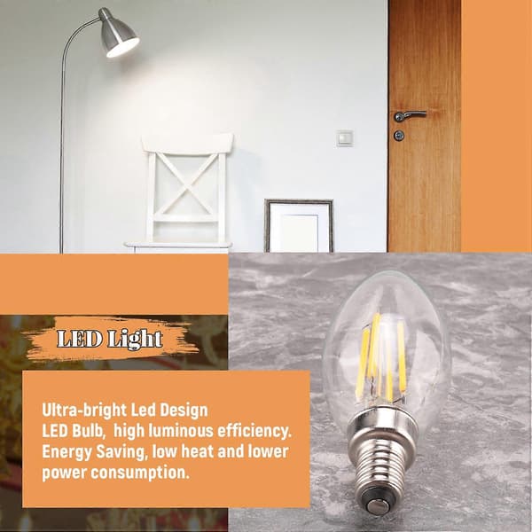 [LCS]Dimbar E12 6W COB Edison LED-lampa med glödtråd, 10*3,5 cm warm white E12,4W,10 x 3.5cm