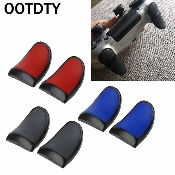 1 par nye skridsikre l2 r2 trigger forlænger knapper kit til ps4 controller analoge forlængere thumbstick Blue