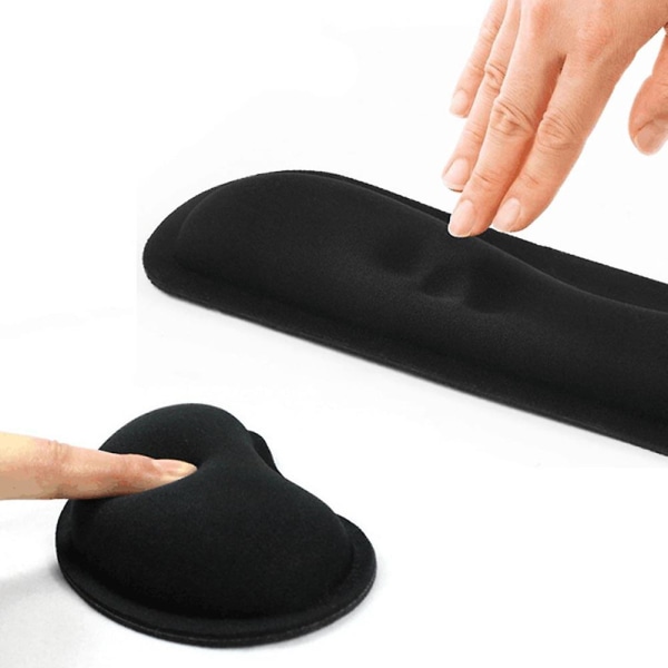 Slitstarkt Memory Foam Set Halkfritt Mus handledsstöd/ Tangentbord handledsstöd för kontorsdator 2