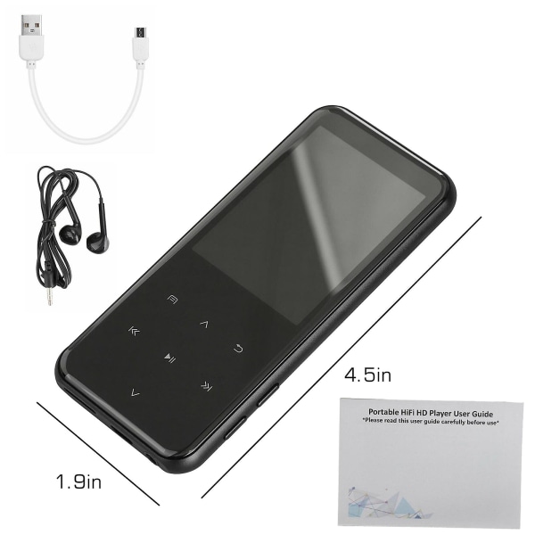 Bluetooth Mp3-spelare med högtalare FM-radio Förlustfri ljudmedia 16gb