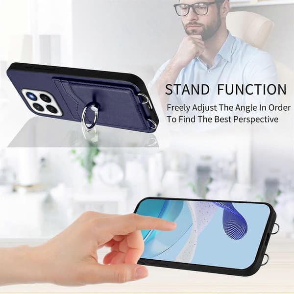 R20 Ringkortholder Telefondeksel Blue For Honor X8c 4G