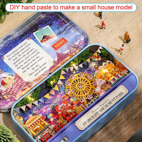 DIY Miniatyr 3D Dockhus Kit Box Teater Barn Leksak Gåva Heminredning A
