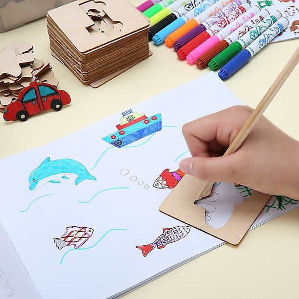 Tre Puslespill med Digitale Bokstaver og Matching Montessori Leker Kognitivt Paringsspill Set B