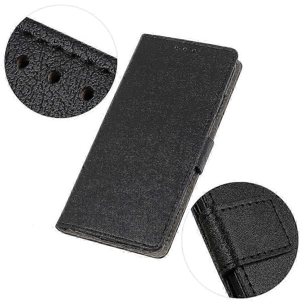 [LCS]För Google Pixel 9 Pro XL Texturerat Telefonfodral PU Läder Telefonställskydd Black