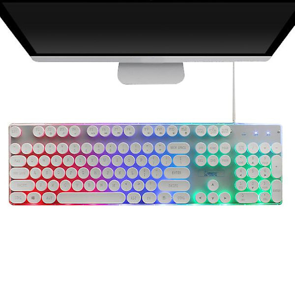 Tangentbord, gaming LED-bakgrundsbelyst tangentbord white