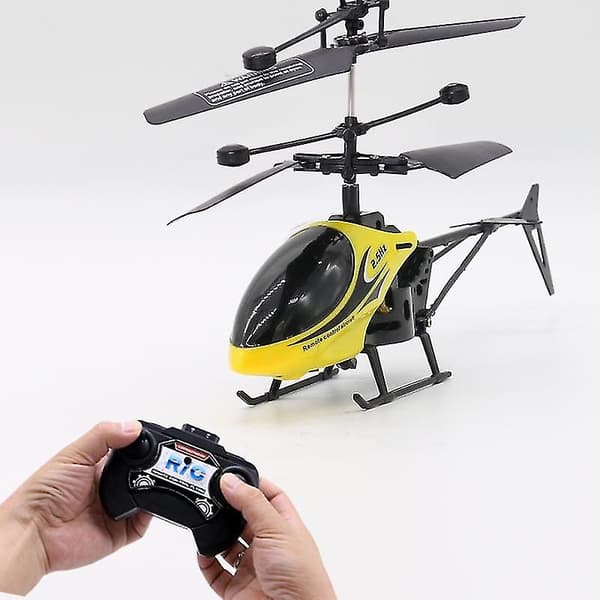 Mini Tvåkanals Fjärrkontroll Flygplan Falltåligt Yellow