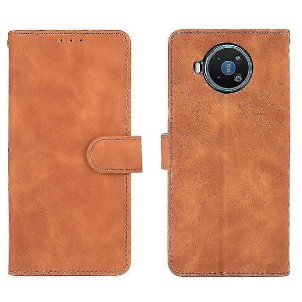 Etui til Nokia 8.3, Premium Læder med Kortholder, Flip Folio Magnetisk Etui Coque - Brown
