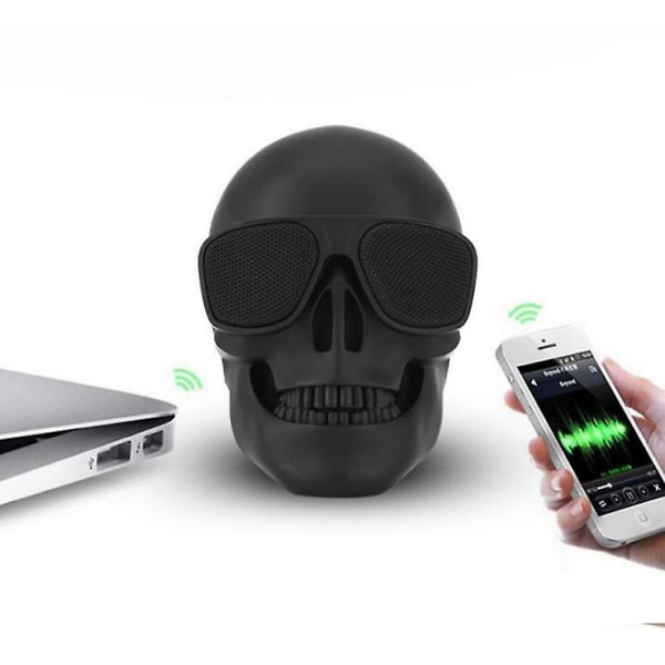 Trådlös Bluetooth-högtalare med dödskalle, kort U-disk handhållen subwoofer-högtalare L