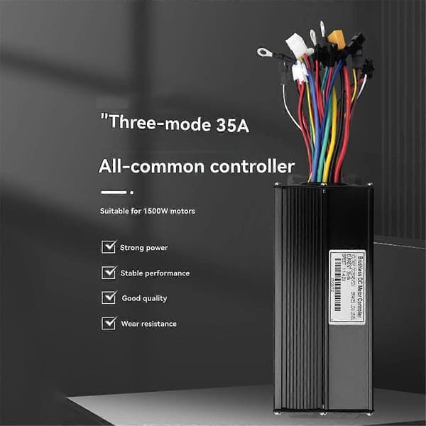 36/48V/52V E-cykel 35A 1000W/1500W Tre-tilstand Sinusbølge-controller Black