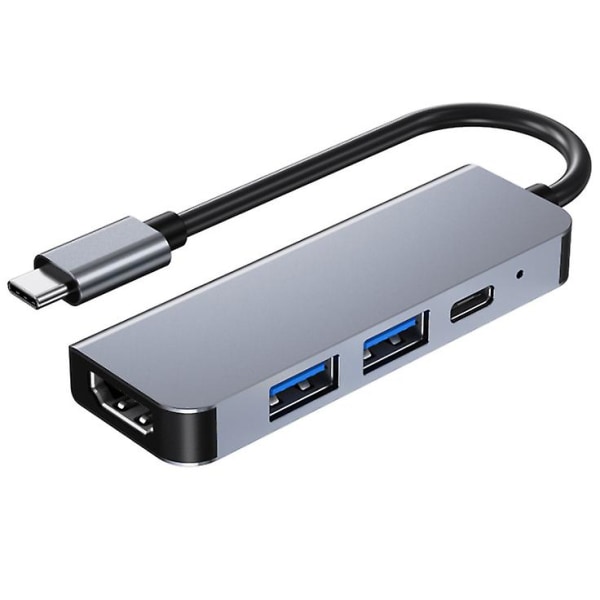 4 i 1 Type-C till HDMI PD USB3.0 Dockningsstation Hub Adapter för