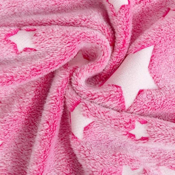 Glow In The Dark Throw Filt, premium Super Soft Varm Mysig Furry Filt pink 120*150