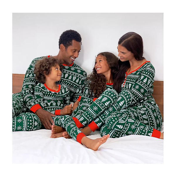 Jul Familj Julgran Tryck Pyjamas Matchande Set Toddler 5T