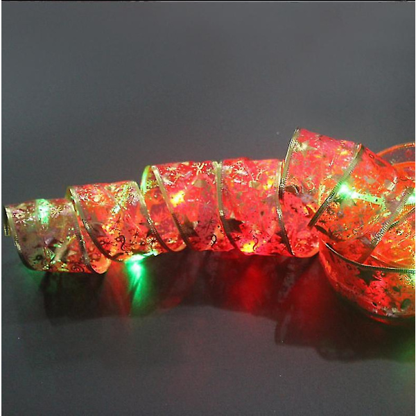 Nauhahaltiavalot Joulunauhavalot Hopeanauhavalot Joulukuusenkoriste Hehkuvat valot Red * colored lights 5 M